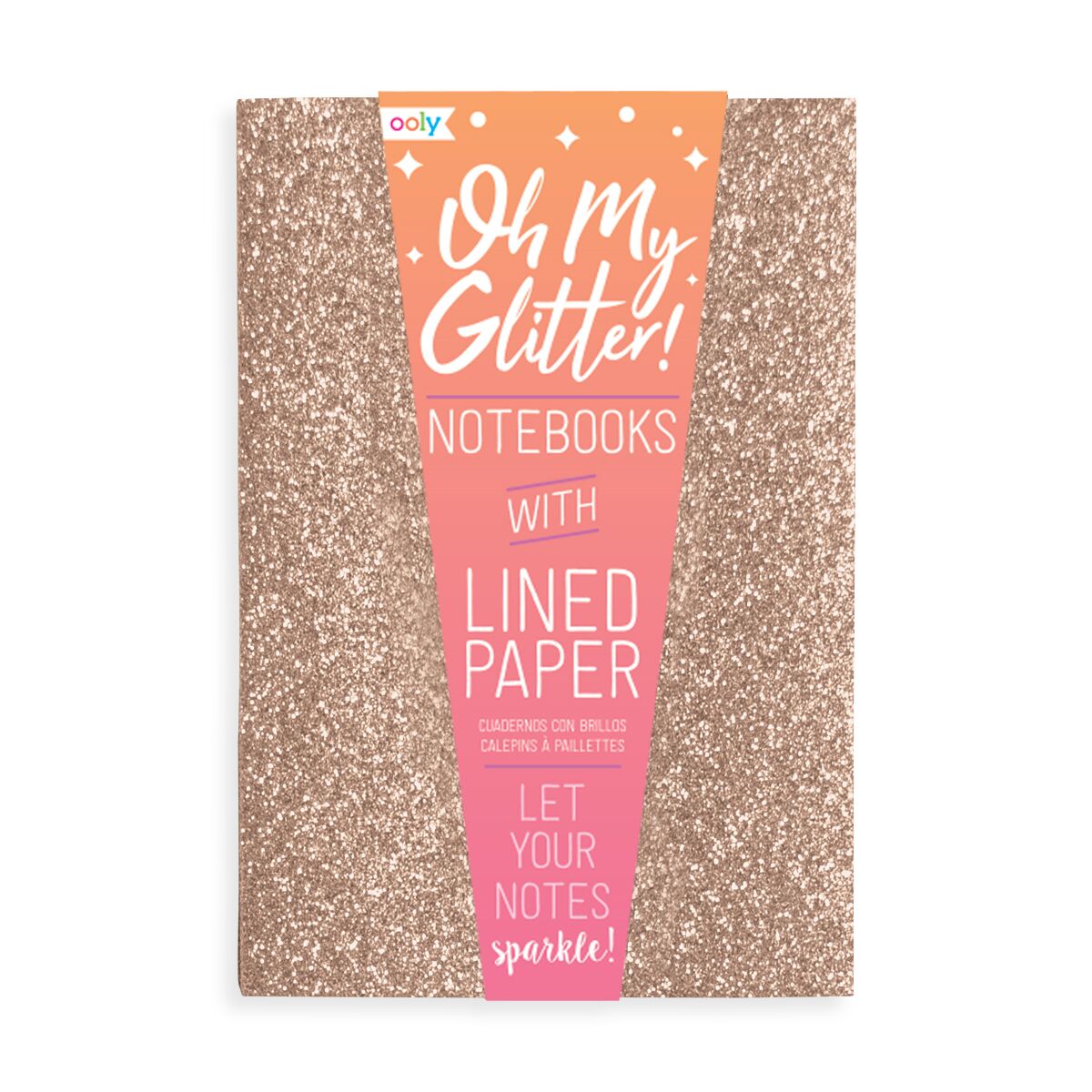 OOLY Glamtastic Glitter Notebooks Gold - Set of 3