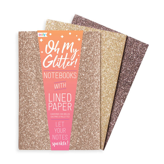 OOLY Glamtastic Glitter Notebooks Gold - Set of 3