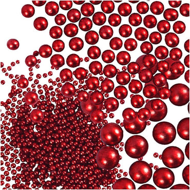 Pärlor Miniglaskulor Röd