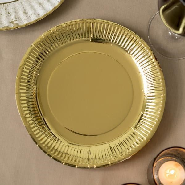 Papperstallrikar Guld Metallic