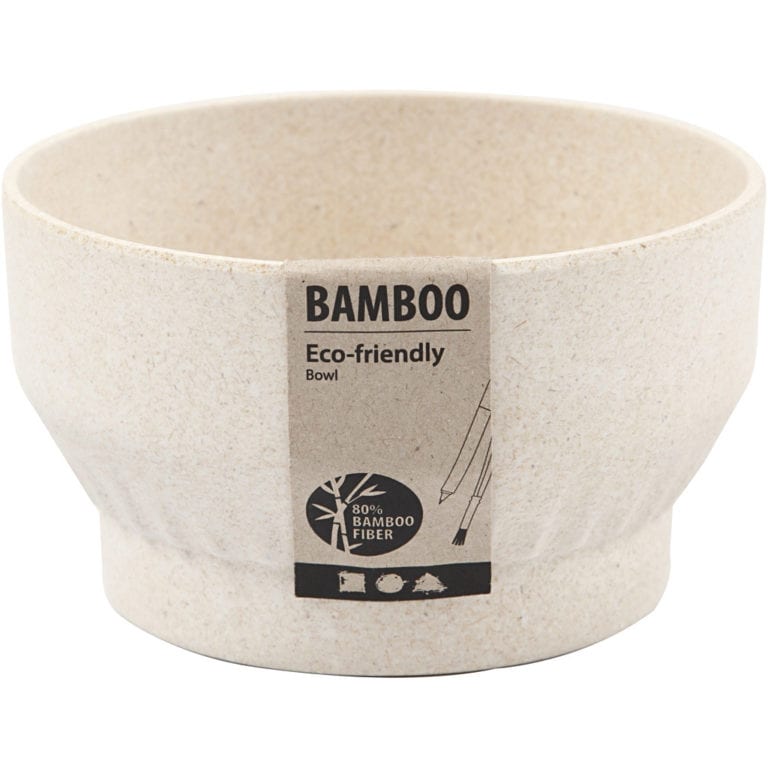 Skål Bambufiber med Plissémönster
