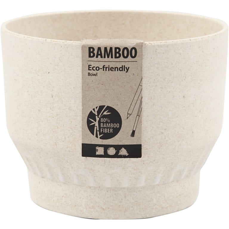 Skål Bambufiber med Plissémönster