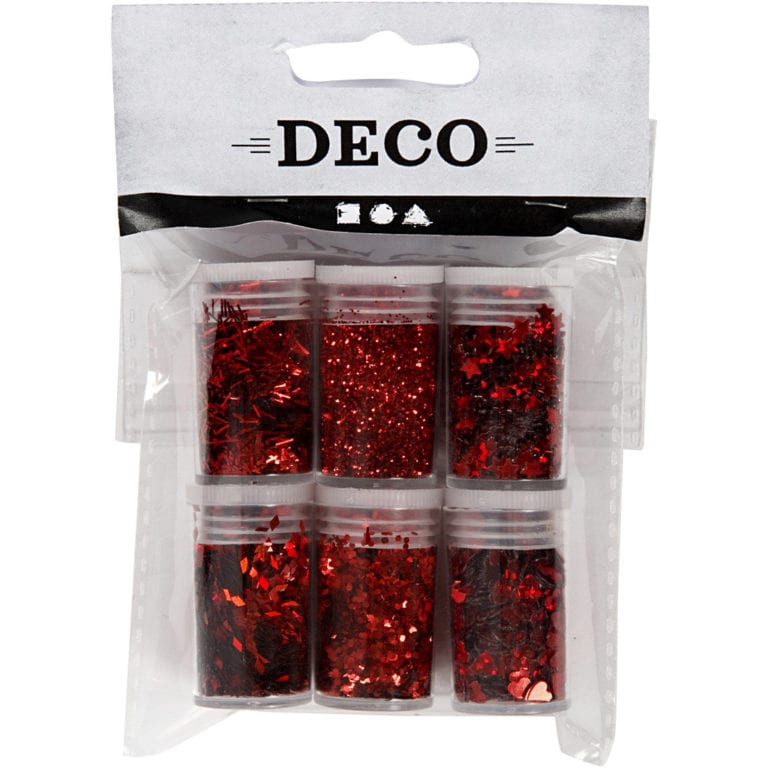 Glitter och Paljetter Röd