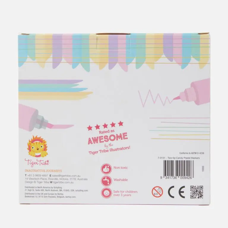 Tuschpennor Two-Tip Candy Pastel