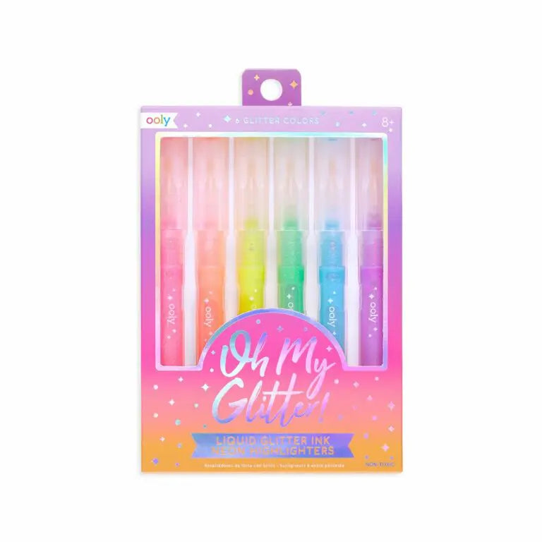 Neon glittriga överstrykningspennor