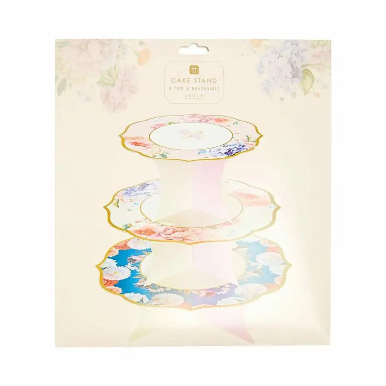 Truly Scrumptious 3-vånings kakfat med blommor