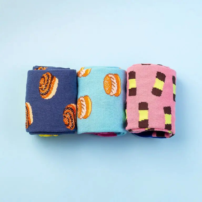 Svensk Husman Strumpor Fika Sox Box 3-pack