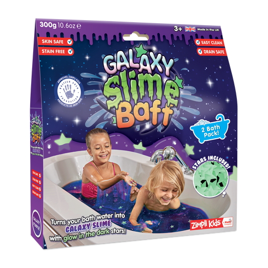 Zimpli Kids 2xGalaxy Slime Baff + Stjärnor som Lyser i Mörker 300 Gram