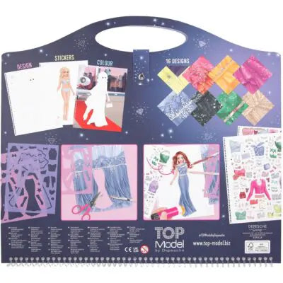 TOPModel Spiralbunden Målarbok Styla med Stickers Glamour