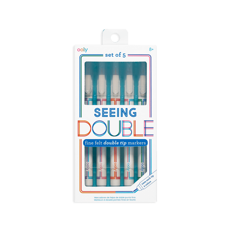 5-pack Tuschpennor Dubbelspets 2 olika Färgspetsar/Penna