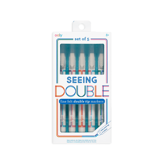 5-pack Tuschpennor Dubbelspets 2 olika Färgspetsar/Penna