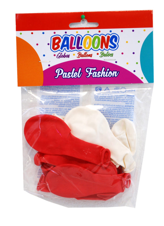 Ballonger Röd+Vit 12- Pack