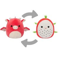 Squishmallows Flip A Mallows Official Kellytoy Delita the Dragon Fruit/Baiden the Dragon 13 cm