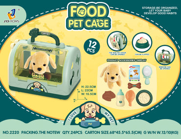 DOG IN CAGE WITH FOOD ACCESSORIES GREEN