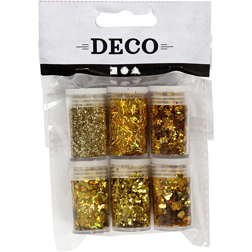 Glitter och Paljetter Guld 6x5 g