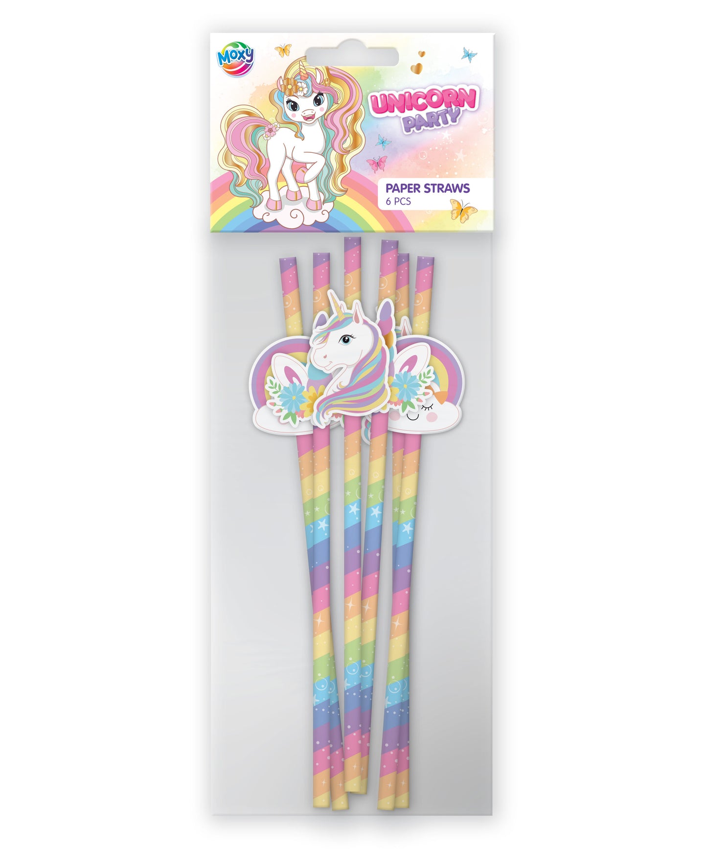 Sugrör Unicorn 19 cm 6-pack