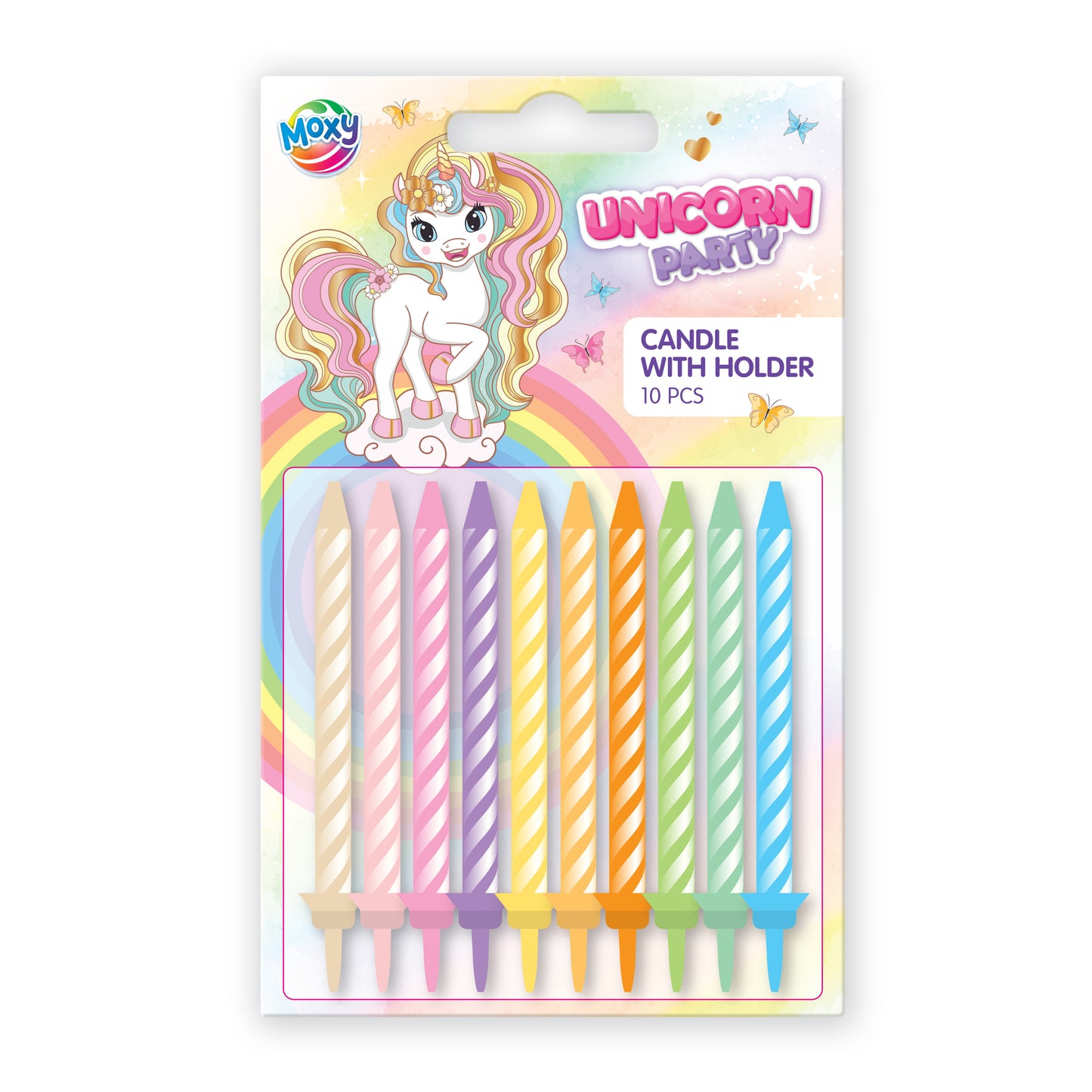Ljus Unicorn 11 cm 10-pack