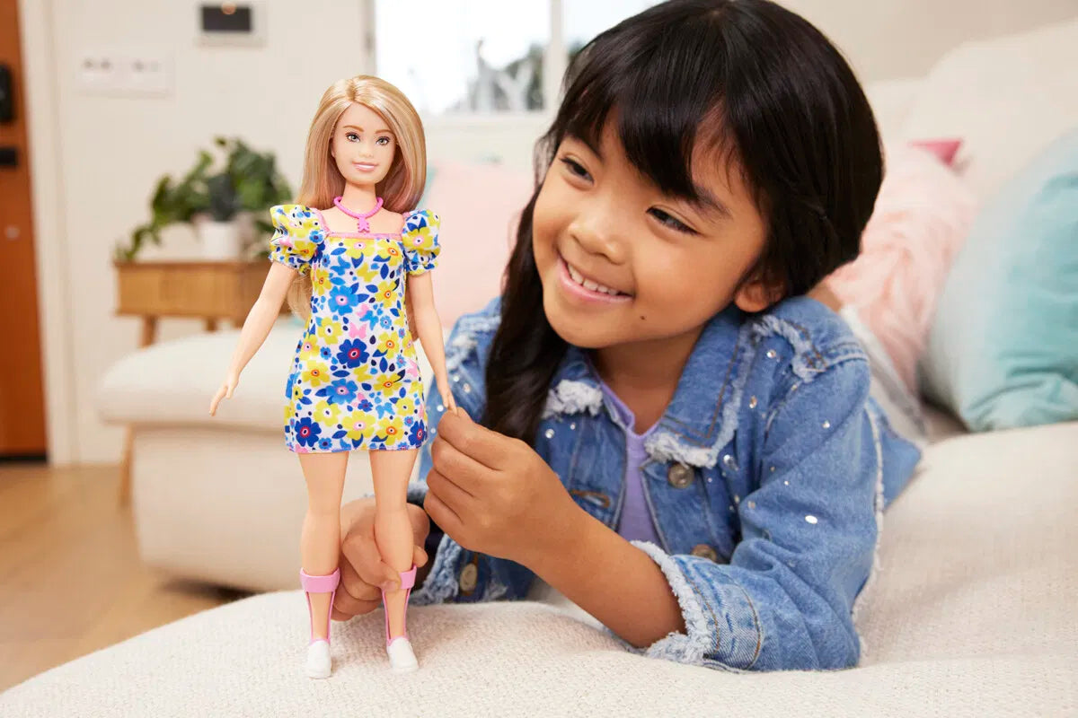 Barbie Fashionista Doll Yellow Blue Floral