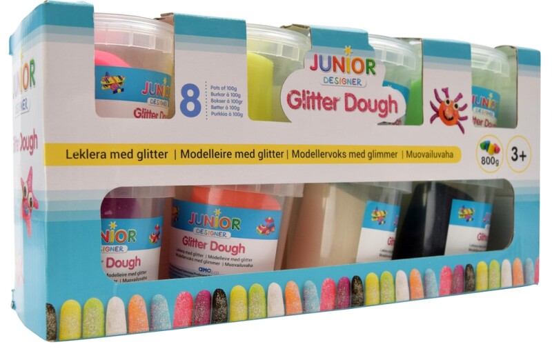 Junior Designer Modellera Glitter 8-Pack- 8×100