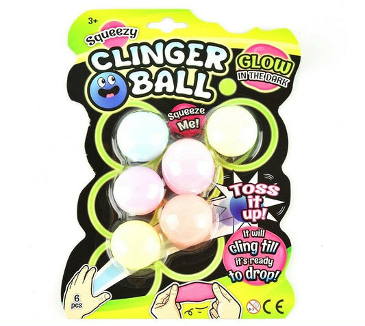 Sticky Wall Balls Glow-in-the-dark Fidget Toy 6pcs -4cm