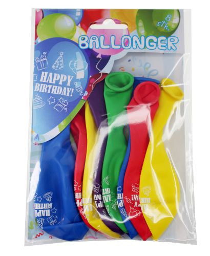 Ballonger 8-pack – Happy Birthday