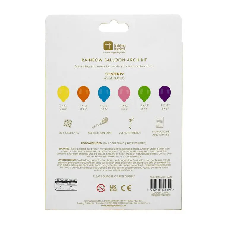 ballongbåge regnbåge kit