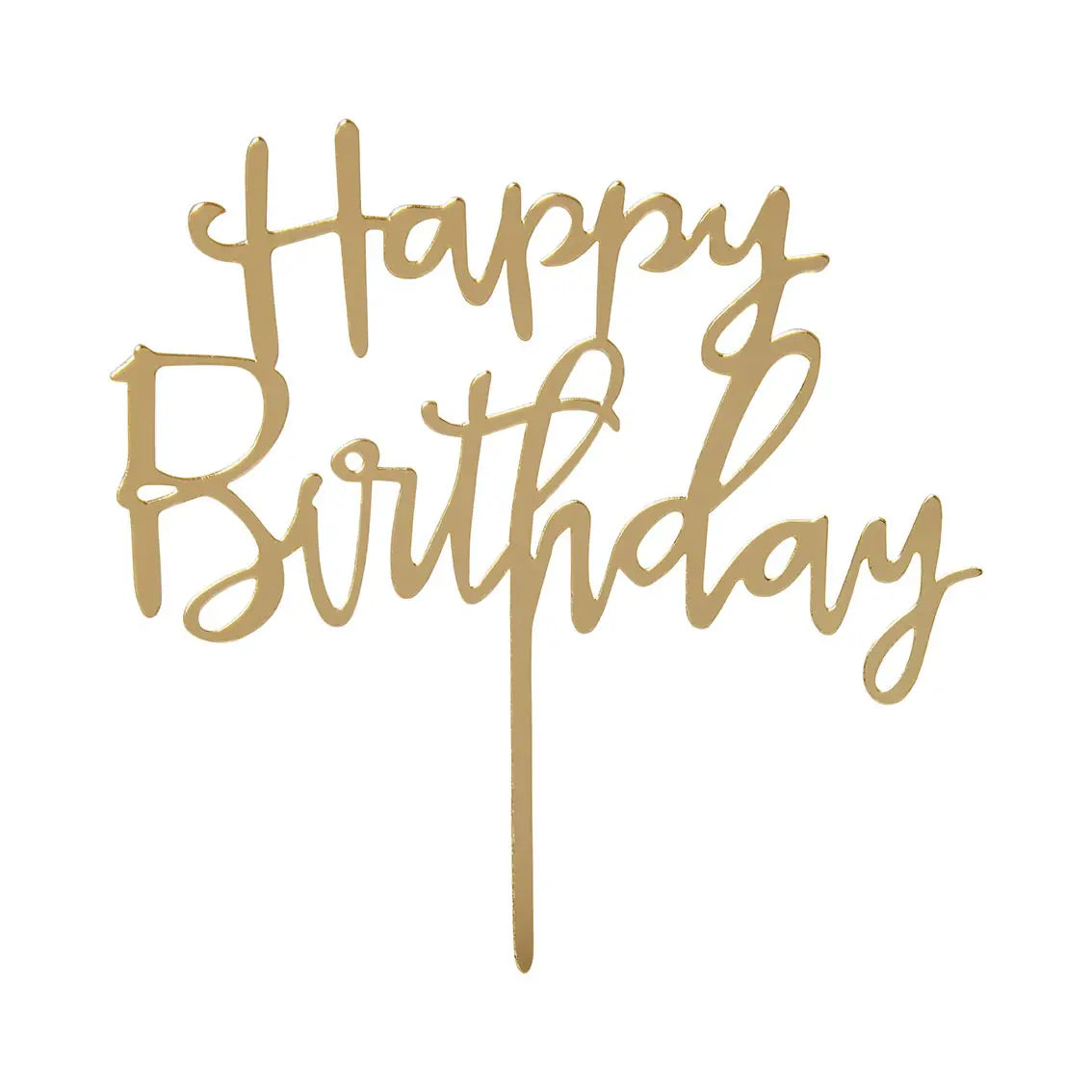 Cake Topper Happy Birthday Guld