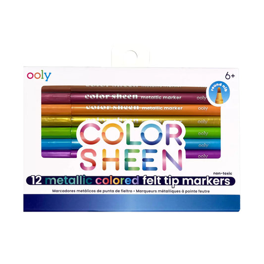 OOLY Color Sheen metalliska tuschpennor - set med 12