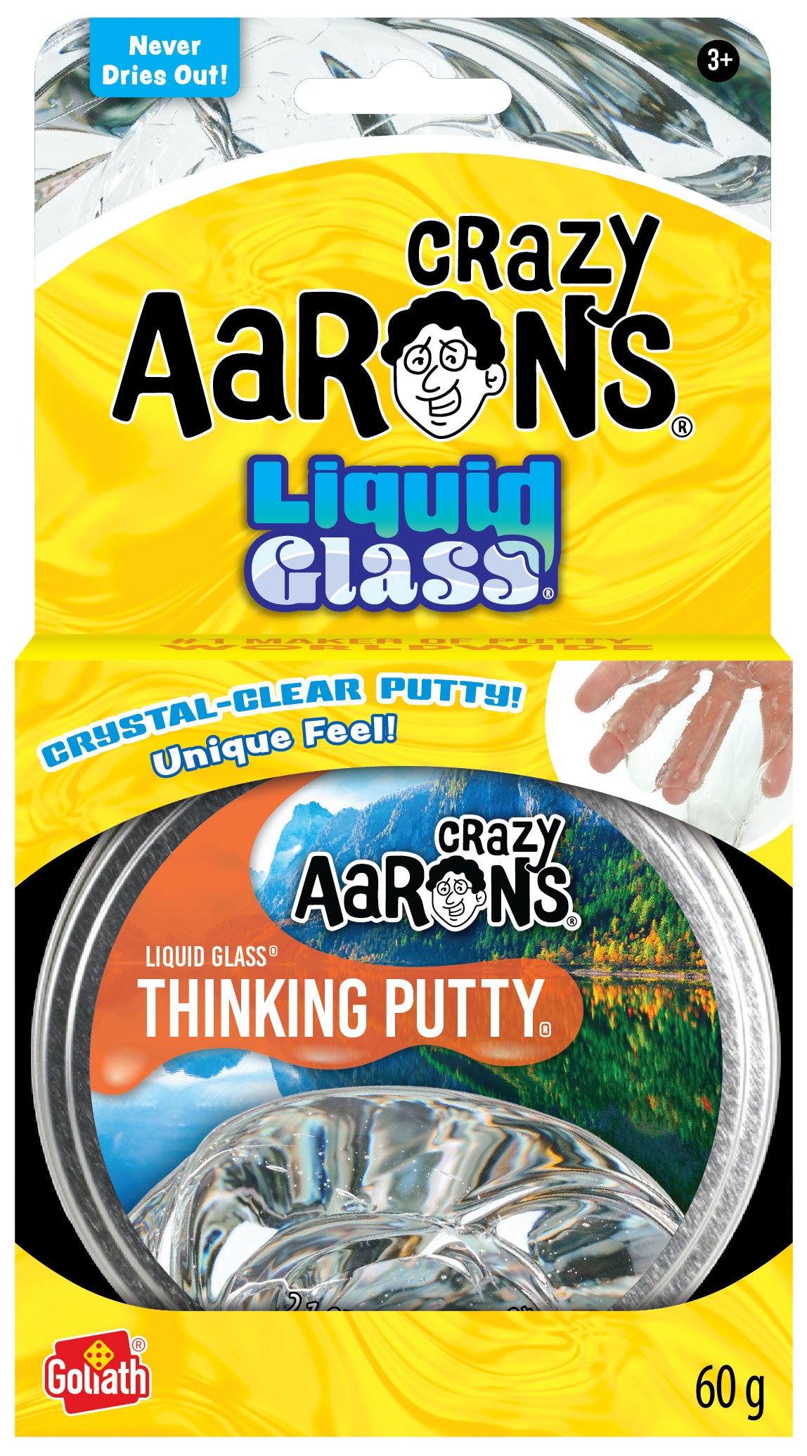 Crazy Aaron's Thinking Putty Liquid Glass CRYSTAL CLEAR