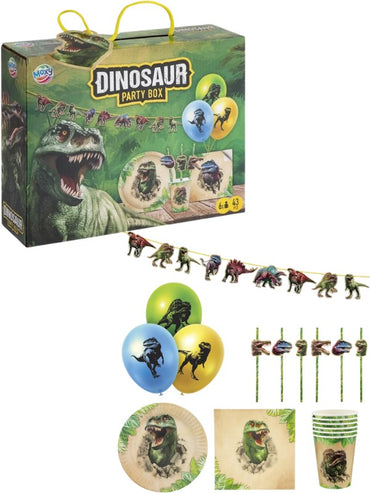 Dinosaurie födelsedags Kalaspaket för 6-pers