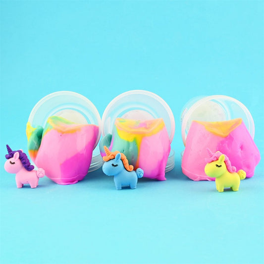 Putty Rainbow with Unicorn eraser - 10cm
