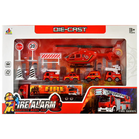 Leksaksfordon Die Cast Brandkår Utryckningsfordon 11 delar