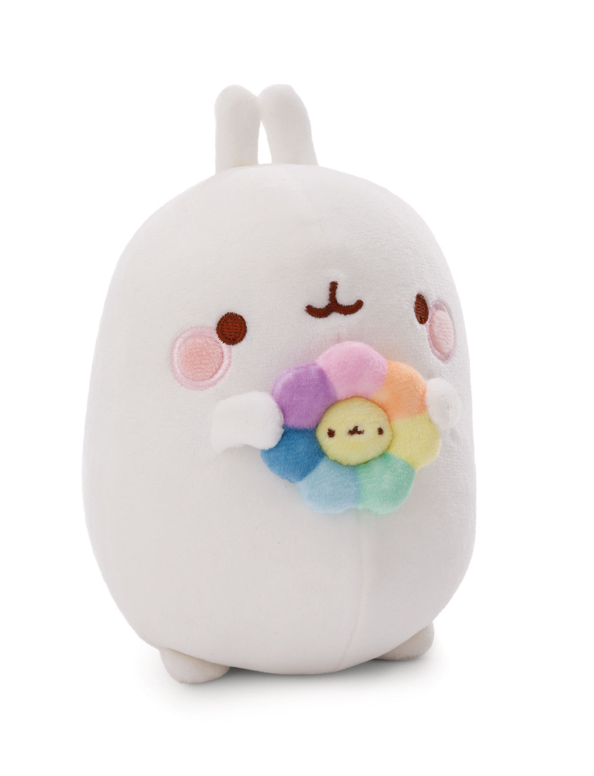NICI plush toy Molang with rainbow flower 24 Cm