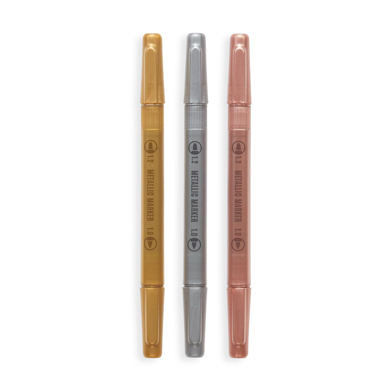 Modern Trio Dual Tip Metallic Markers – Set of 3