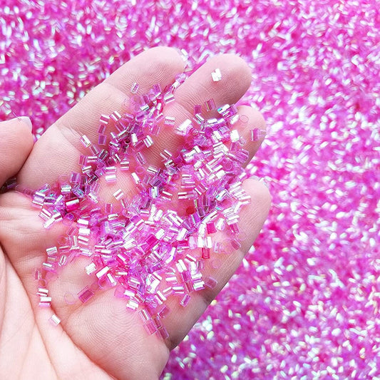 113252-4 Pärlor Iridescent Bingsu Beads - Fuschia