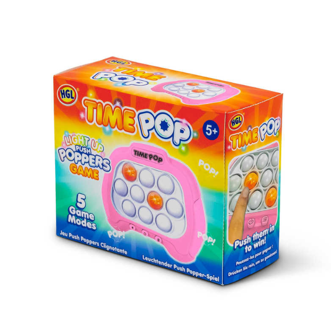 Time Pop Light Up Push Popper Game Blue/Orange/Rosa