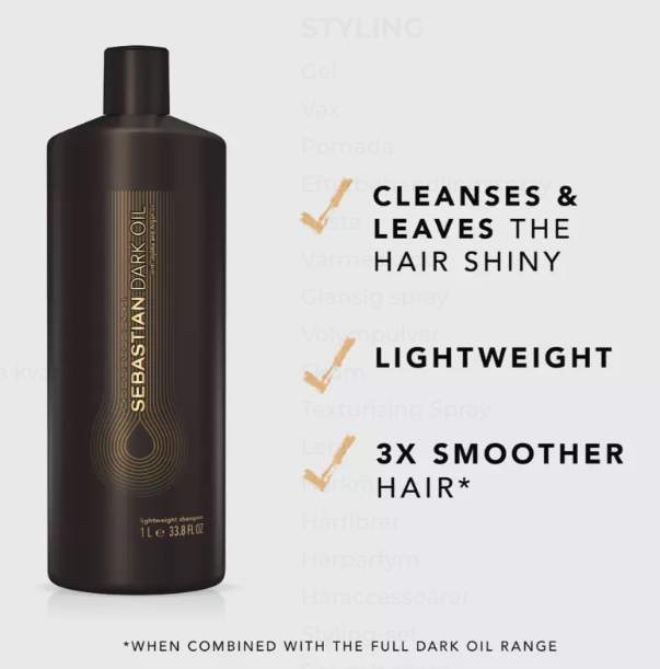 Sebastian Professional Dark Oil Lightweight Hair Shampoo 1000 ml