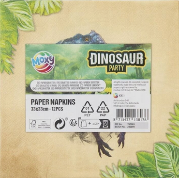 Dino-servetter för 6-pers