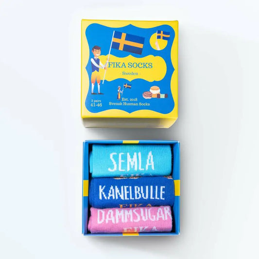 Svensk Husman Strumpor Fika Sox Box 3-pack