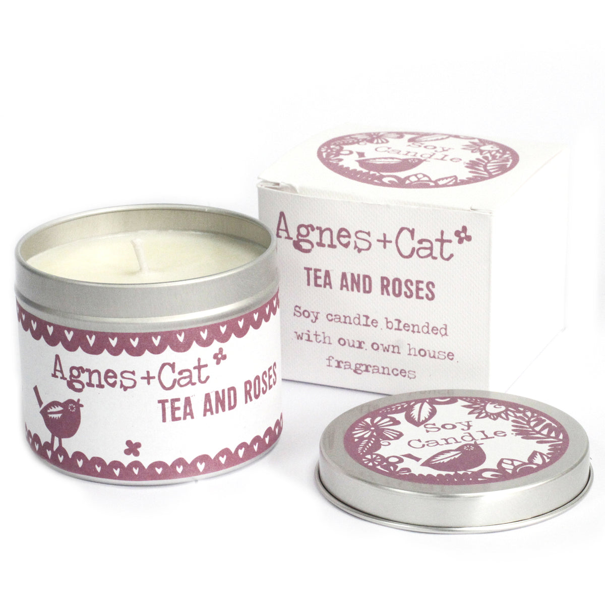 Agnes & Cat doftljus sojavax - Tea and Roses 200gm
