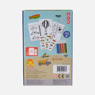 Tiger Tribe Målarbokset med Stickers & Pennor - Fordon