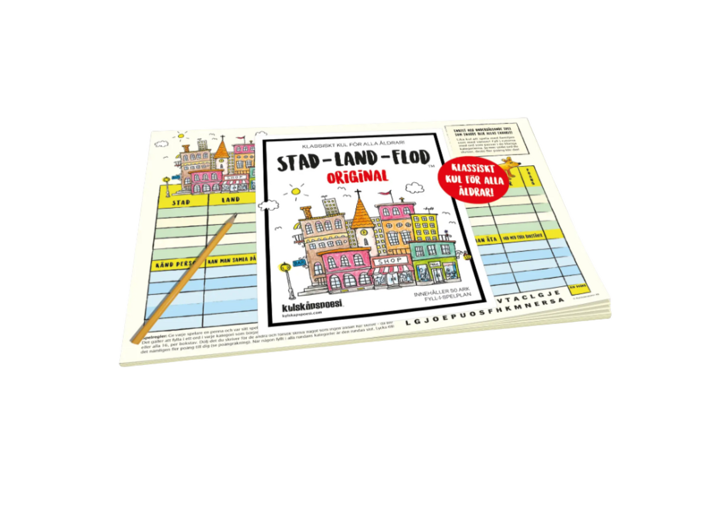 Stad-Land-Flod Spelblock