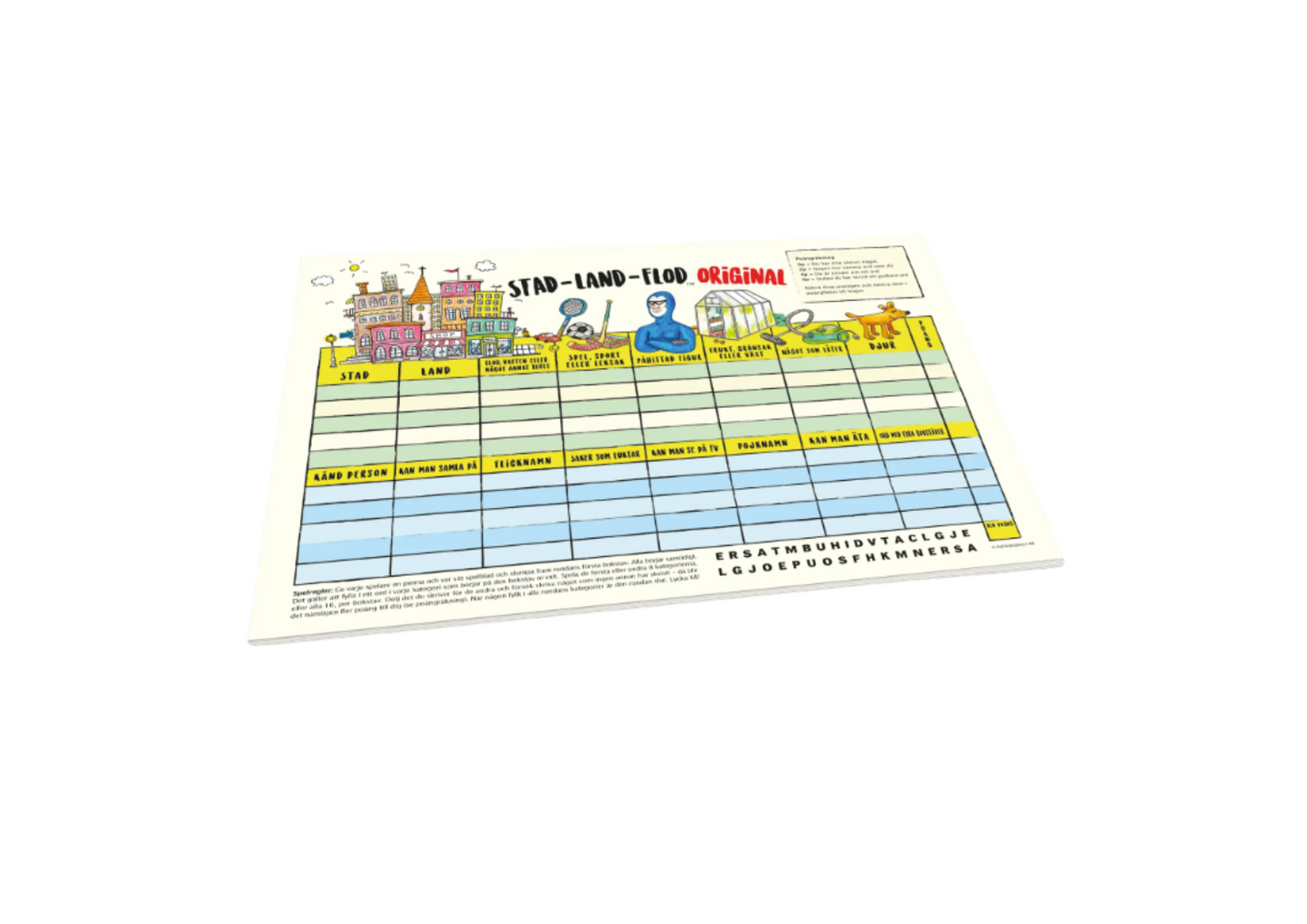 Stad-Land-Flod Spelblock