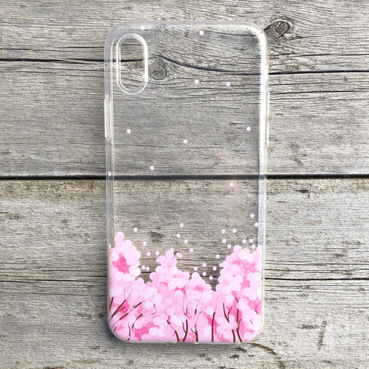 Cherry blossom mobile phone case for iPhone X/XS