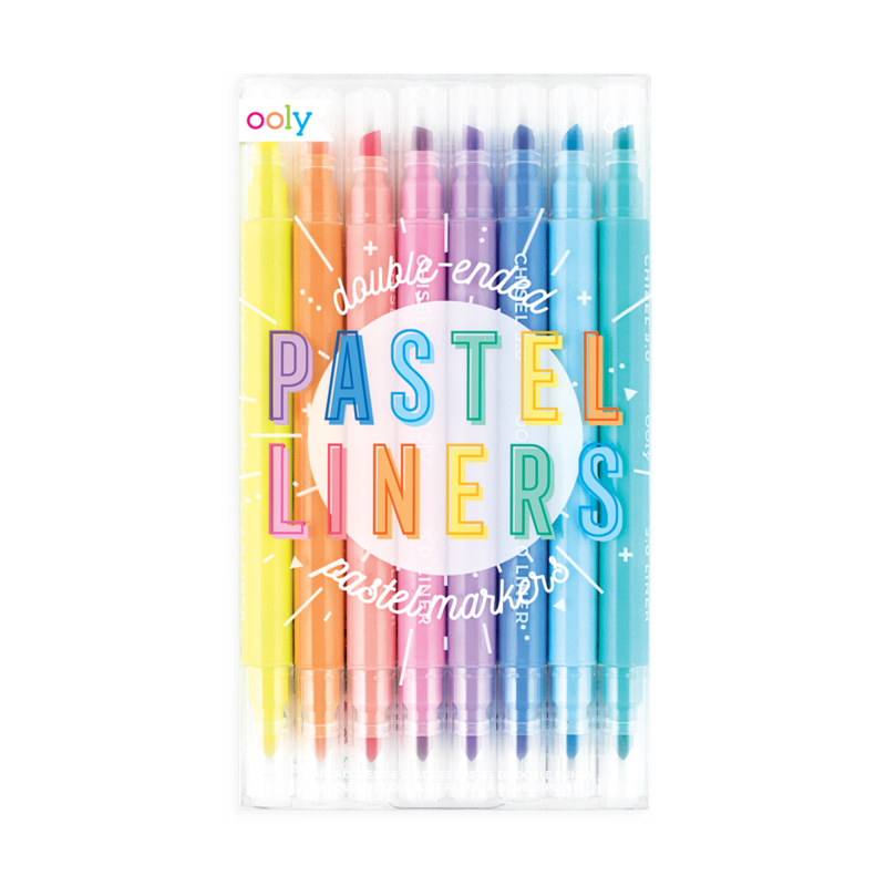 8-pack Tuschpennor i Pastellfärg Dubbelspets - Pastel Liners