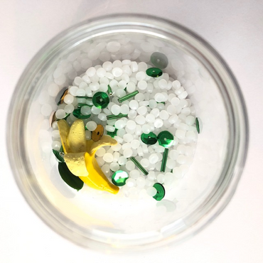 DIY Charms Banana Djungle + Plastburk Med Skruvlock - Set