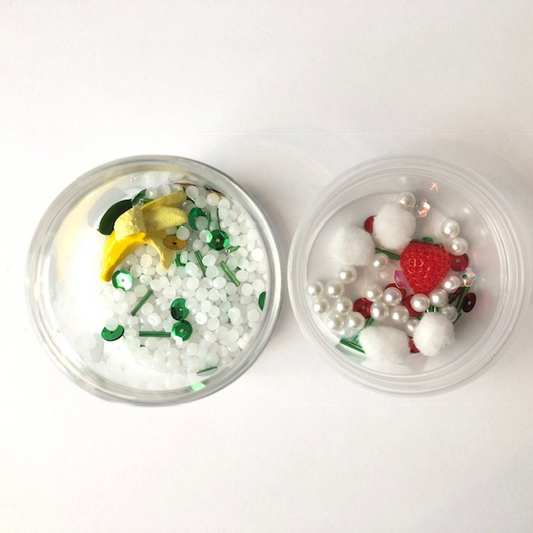 DIY Charms Banana Djungle + Plastburk Med Skruvlock - Set