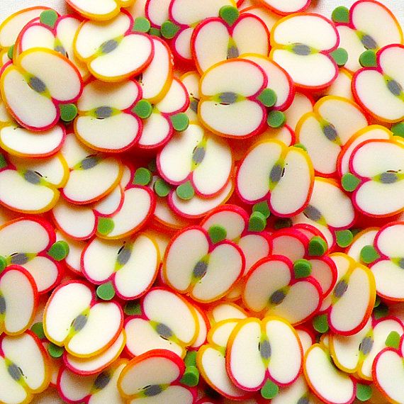 111585-1 Fruit Fimo Cane Slices Apple