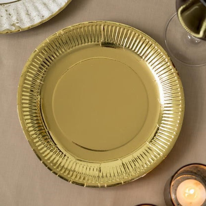 Papperstallrikar Guld Metallic