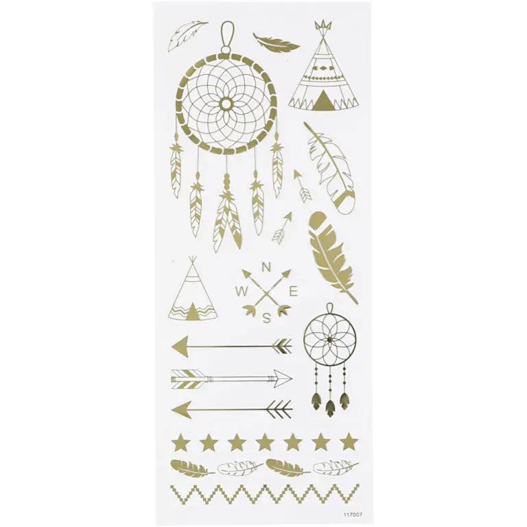 Stickers Indianer Guldfolie